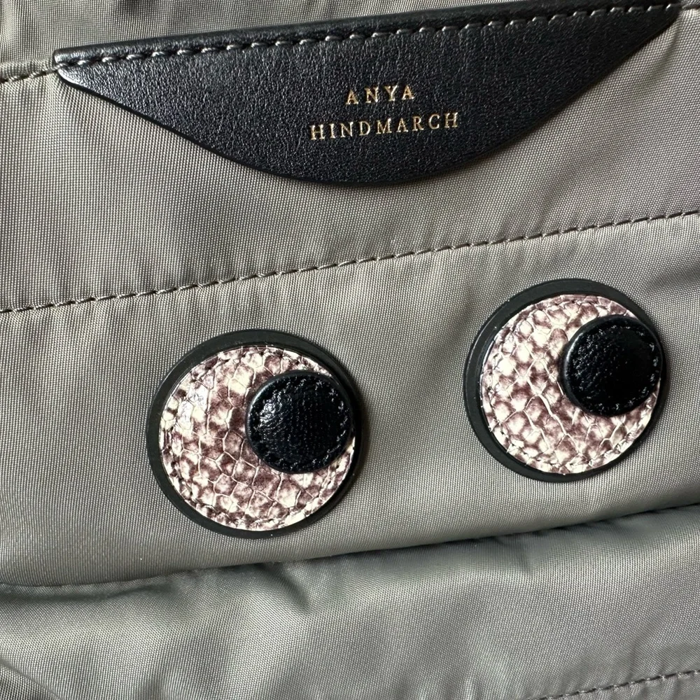 Anya Hindmarch Snake Print Eyes Mini Crossbody Tote in Grey - Picture 3 of 4
